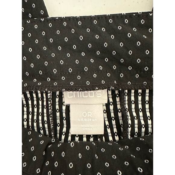 Chicos Pants Womens Size 0R or 4 (28x26) Black White Polka Dot Ankle Crop - Picture 3 of 9